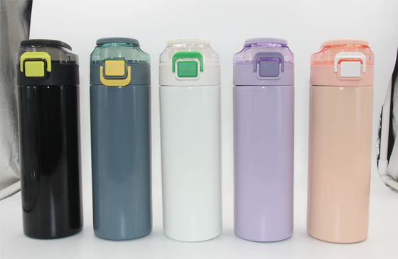 Press Button 400ml Double Wall Insulated Stainless Steel Water Bottle Vacuum Insulated Bottle
