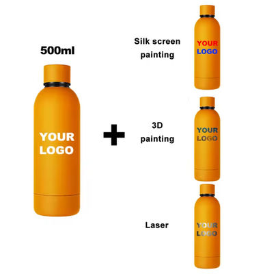 Touch Rubber Paint Double Wall Vacuum Flask Tumbler 500ml Stainless Steel Water Bottles