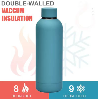 Touch Rubber Paint Double Wall Vacuum Flask Tumbler 500ml Stainless Steel Water Bottles