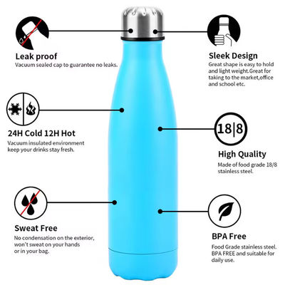 Hot Sale 500ml Stainless Steel Insulated Vacuum Water Bottle Custom Steel Bottle