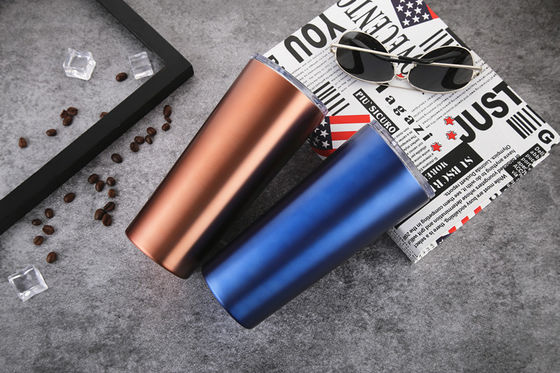 17oz Red Blue Stainless Steel Coffee Tumbler Ice / Hot Drink Mugs With Straws
