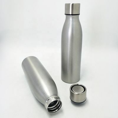 17oz Nature Color Stainless Sports Bottle , Vacuum Sports Bottle With Pop Up Lid